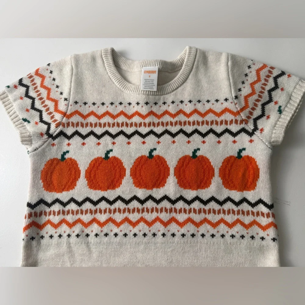 Lot of 2 Gymboree Dresses Size 8 School Days ( NWT) and Pumpkins EUC 100% Cotton